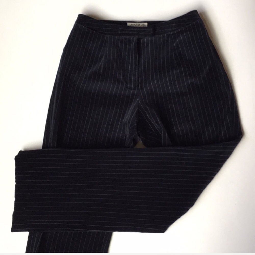 ANN TAYLOR Velvet Pinstripe Trouser Pants Vintage 6P - Picture 3 of 4